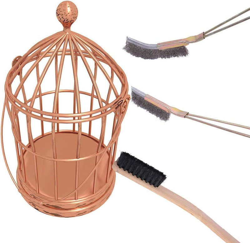 DENTRUN 3 Pack Wooden & Stainless Steel Long Handle Bird Cleaning Brush, Pet Supply Feeder Cage Accessory for Parrot Birds - BeesActive Australia