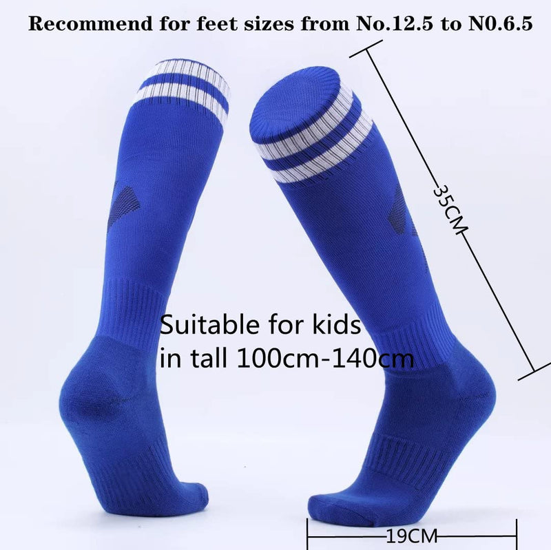 Soccer Shin Guards Kids Youth Over Knee Sleeves Shin Pads and Soccer Socks for 3-13 Years Old Boys and Girls for Football Games EVA Cushion Leg Carf Protection Reduce Shocks and Injuries Set of 2 Pairs Blue - BeesActive Australia