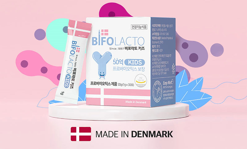 Bifolacto Kids Probiotics for Children's Digestive Health - Made in Denmark with 120 Years of probiotic Expertise, EasyMelt Technology, Zero Calories, Natural Blueberry Flavor - BeesActive Australia