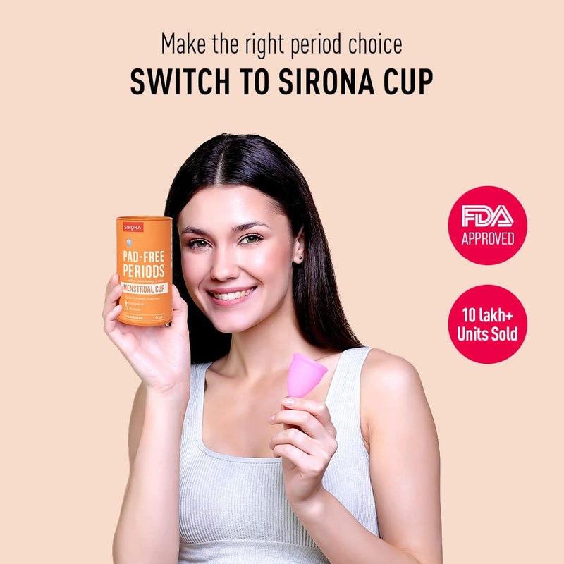 Sirona Reusable Menstrual Cup | Reusable Period Cup | Tampon and Pad Alternative | Heavy Flow (Medium) 1 count (Pack of 1) - BeesActive Australia
