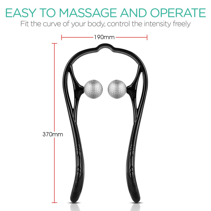 VOYOR Handheld Neck Massager with Dual Trigger Points, Deep Tissue Shiatsu for Muscle Pain Relief, Ergonomic Handle, Portable for Home & Office MS110 - BeesActive Australia
