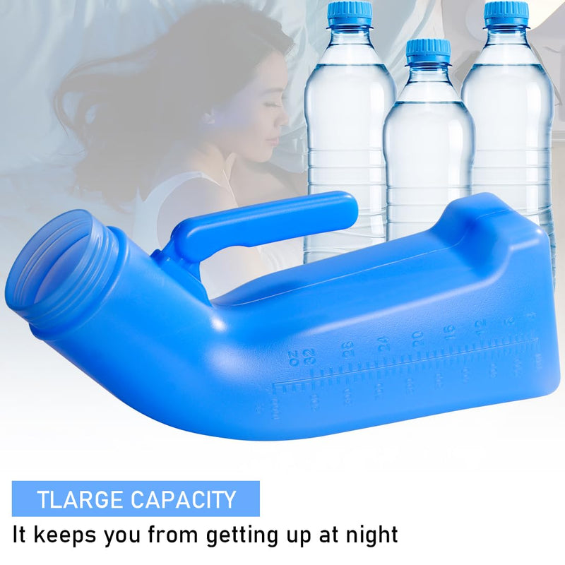 Urinal Bottle Portable Urinal Toilet 1L Male Plastic Pee Bottle Urine Bottles with Lid Wee Potty for Travel Tent Camping Emergency - BeesActive Australia