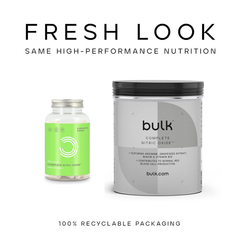 Bulk Complete Nitric Oxide Capsules, Pre Workout, Pack of 180, Packaging May Vary 180 Count (Pack of 1) - BeesActive Australia