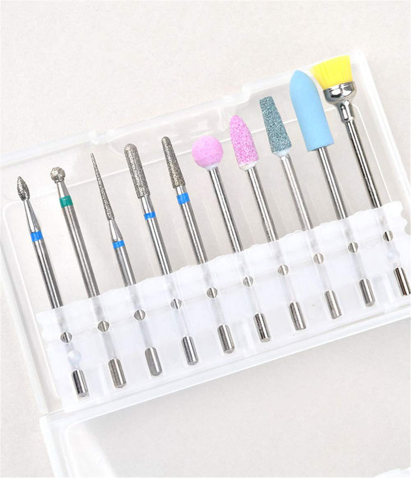 30pcs Mill Ceramic Diamond Nail Drill Bit Brushes Ball Stone Cuticle Cleaner Manicure Machine Rotary Burr Pedicure Tools Nail Files Electric Machine Accessory - BeesActive Australia