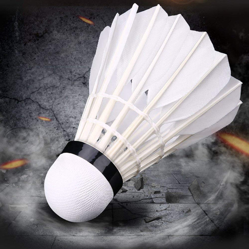 ZHENAN 12-Pack Feather Badminton Shuttlecocks with Great Stability and Durability,Shuttlecock Indoor Outdoor Sports Hight Speed Training Badminton Birdie Balls White - BeesActive Australia