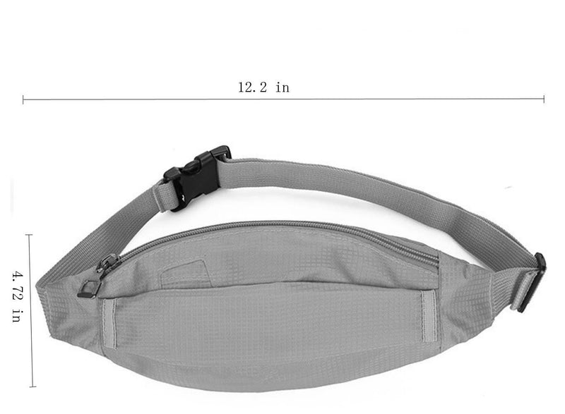 [AUSTRALIA] - Baobeir Running Belt Multi-Functional Waist Pack，iPhone 11 XS 8 8 Plus iPhone Holder for Runners, Sports Bag for Running, Hiking, Gym, Waterproof &Breathable&Reflective Fitness Accessories Gray 