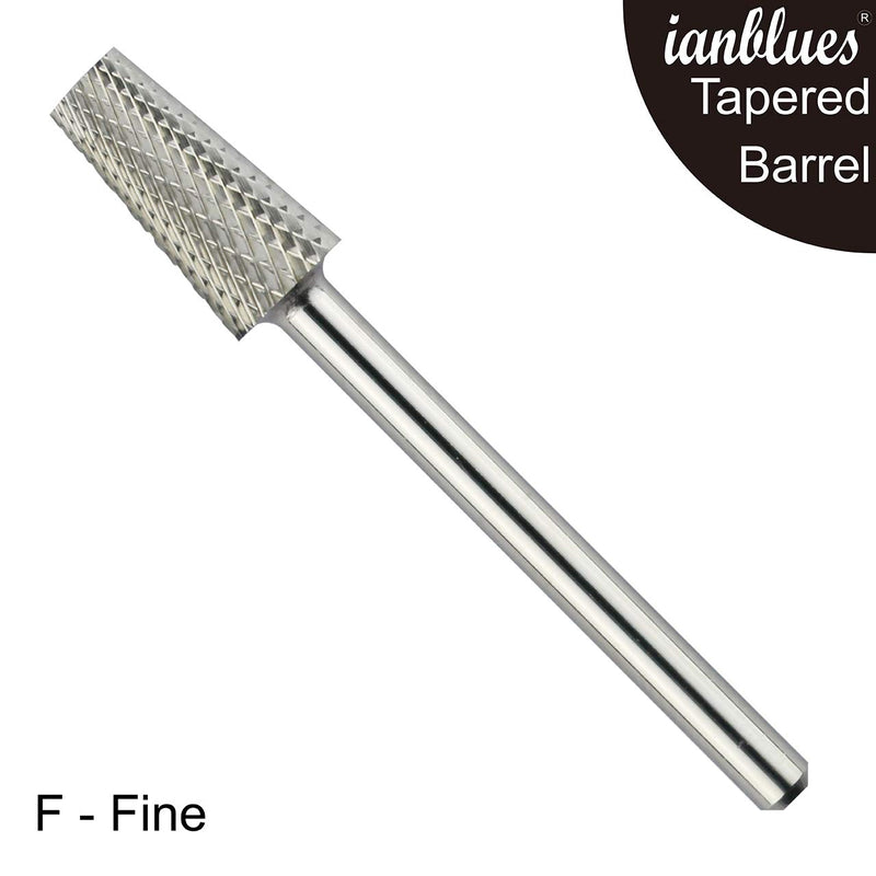 ianblues Tapered Barrel Carbide Nail Drill for Electric Manicure Drill Machine, Pro-Remove Nail Gels, Acrylic Gels, Dip Powder, or Normal Nail Care (F -Fine, Silver) F -Fine - BeesActive Australia