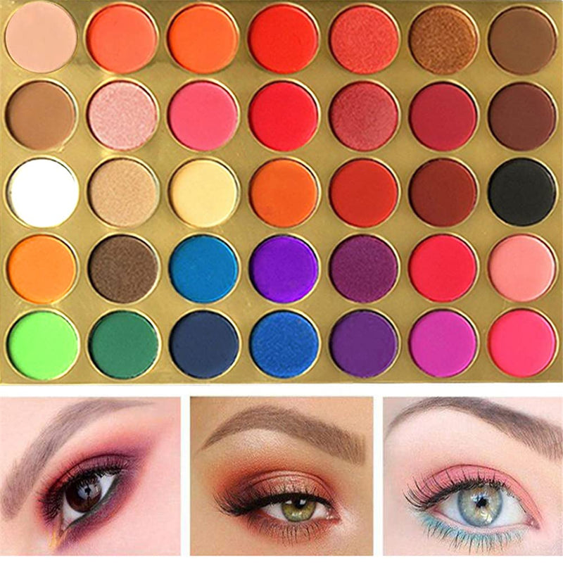 VERONNI Pro 35 Color Eyeshadow Palette 8 Shimmer 27 Matte Bright and Warm Colorful Eye Shadows Makeup Pallet (35SP) 35SP - BeesActive Australia