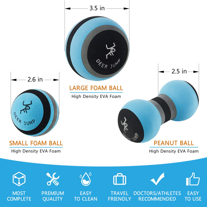 Massage Ball Kit for Myofascial Release, Trigger Point Therapy & Deep Tissue Massage� Set of 6 � Foam & Rubber Massage Balls for Muscle Recovery & Plantar Fasciitis Relief 6 Pieces Set - BeesActive Australia