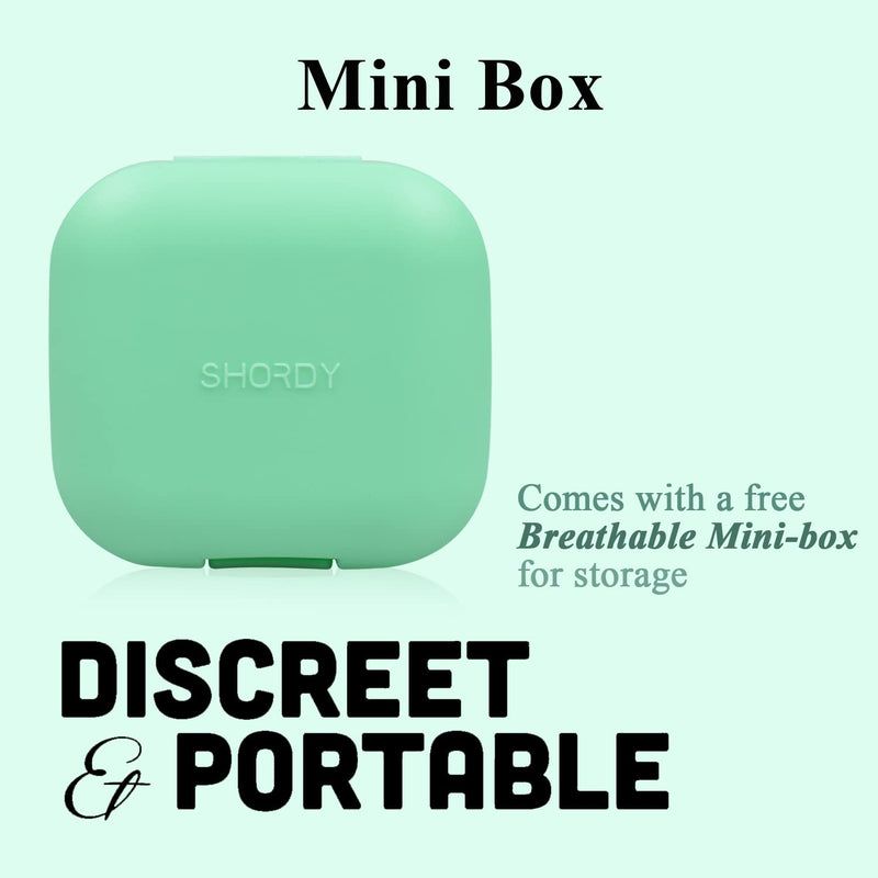 Shordy Menstrual Cups, First Period Starter Pack of 2 Kit with Mini Box, Period Cup Medical Grade Silicone, Feminine Hygiene Better Alternative to Sanitary Pads & Tampons for Girls - Small & Large S/L (Pack of 2) Green - BeesActive Australia
