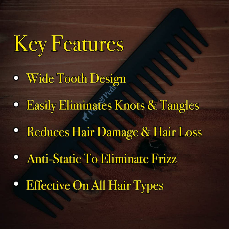 Pete & Pedro Wide Tooth Comb - Detangling & Hairstyling For Men & Women | Eliminates Knots & Tangles, Great For Wet/Fragile/Long/Thick Hair Types | Anti-Static, Black | As Seen on Shark Tank g) Wide Tooth Comb - BeesActive Australia