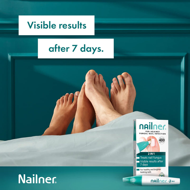 Nailner Fungal Nail Treatment Pen 4 ml - Extra Strong Anti Fungal Nail Treatment for Toenails - 2 in 1 Treat & Prevent Toe Nail Fungus - Antifungal Nail Infection - Clinically Tested & Fast Results Single - BeesActive Australia