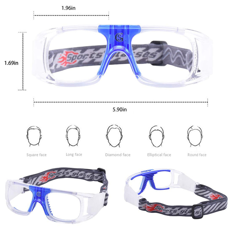 SooGree Sports Glasses Goggles for Men Basketball Anti Fog Protective Goggles Blue - BeesActive Australia