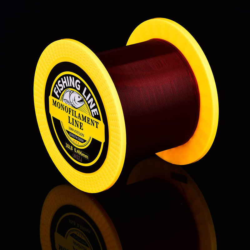 500m (547yd) Monofilament Fishing Line, Nylon Strong Fishing Wire line for Saltwater and Freshwater Spinning Reels, Test 12LB, Red - BeesActive Australia