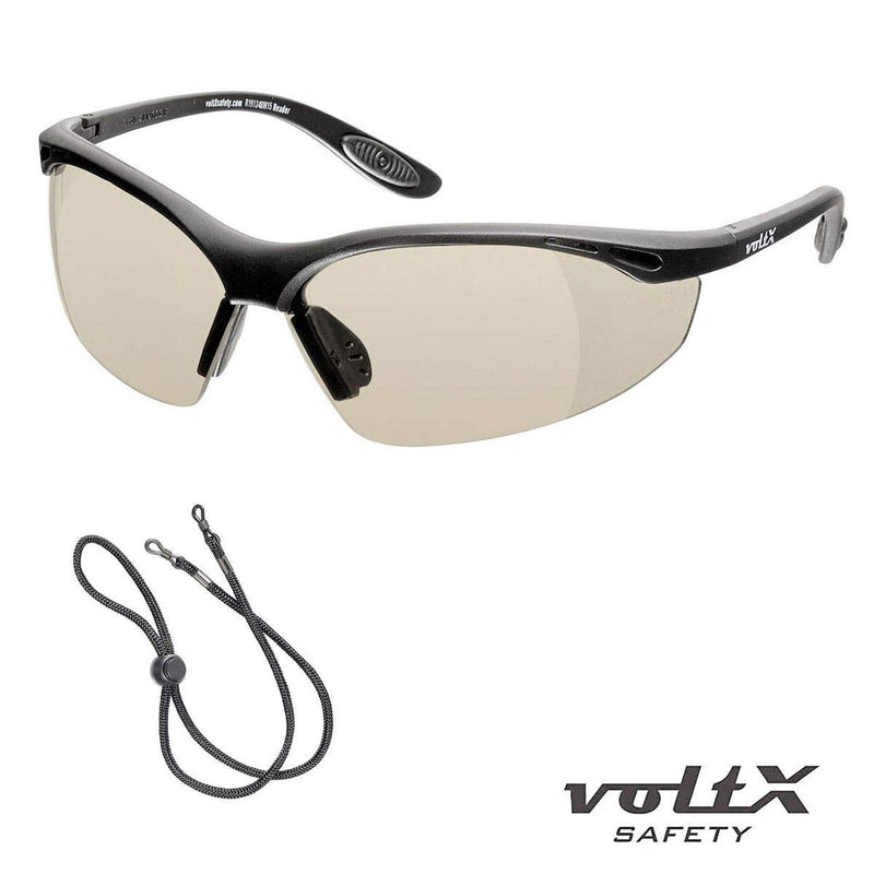 voltX 'Constructor' SAFETY READERS Full Lens Reading Safety Glasses UKCA & CE EN166f certified (+1.0 Dioptre, Mirror) � Wraparound Style � Anti fog coated UV400 lens +1.0 Dioptre Mirror - No Case - BeesActive Australia