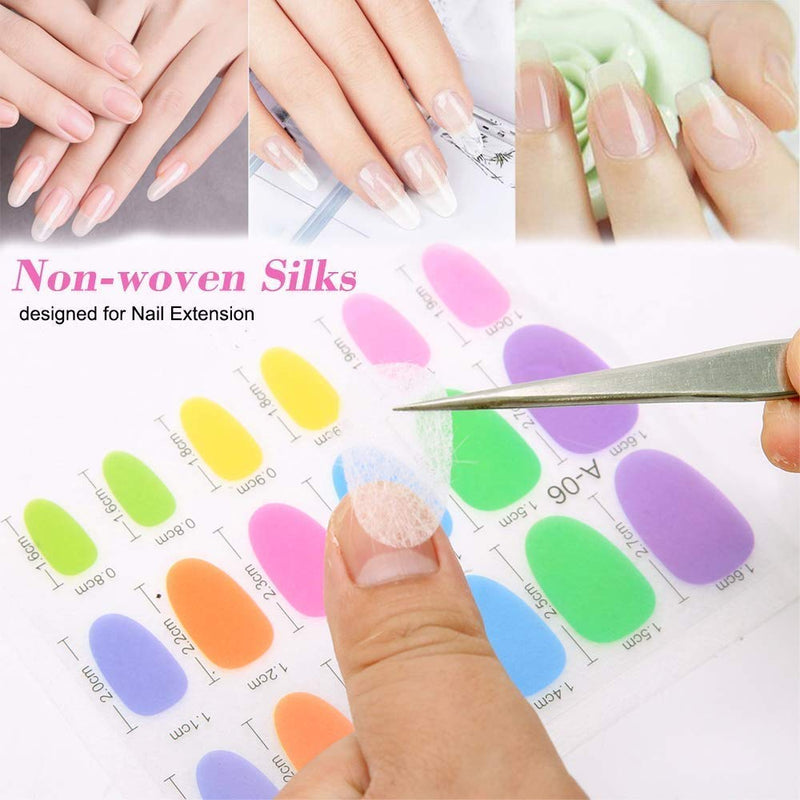 Valuu 6 Packs Non-woven Silks Nail Extension Fiberglass French Nail Wrap DIY False Nail Manicure Nail Tips Extended Tools - BeesActive Australia