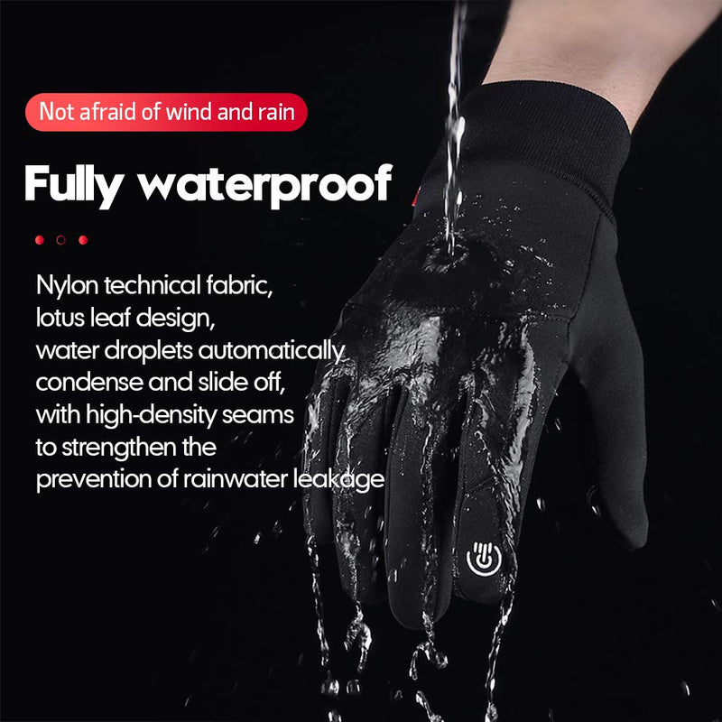Winter Warm Gloves, Thermal Warm Gloves for Men Women Waterproof Touchscreen Non-Slip Gloves for Running,Driving,Cycling,Outdoor Activities Black X-Large - BeesActive Australia