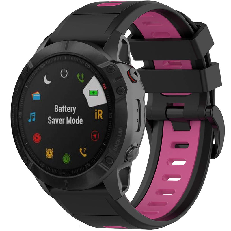 XHNee Fit for Garmin Fenix 6X Sapphire Watch Bands, 26mm Quick Fit Silicone Bands Replacement Straps Accessory Wrist Bands Fit for Garmin Fenix 5X Plus/Fenix 6X Pro/Fenix 3 for Women Men Hot Mint - BeesActive Australia