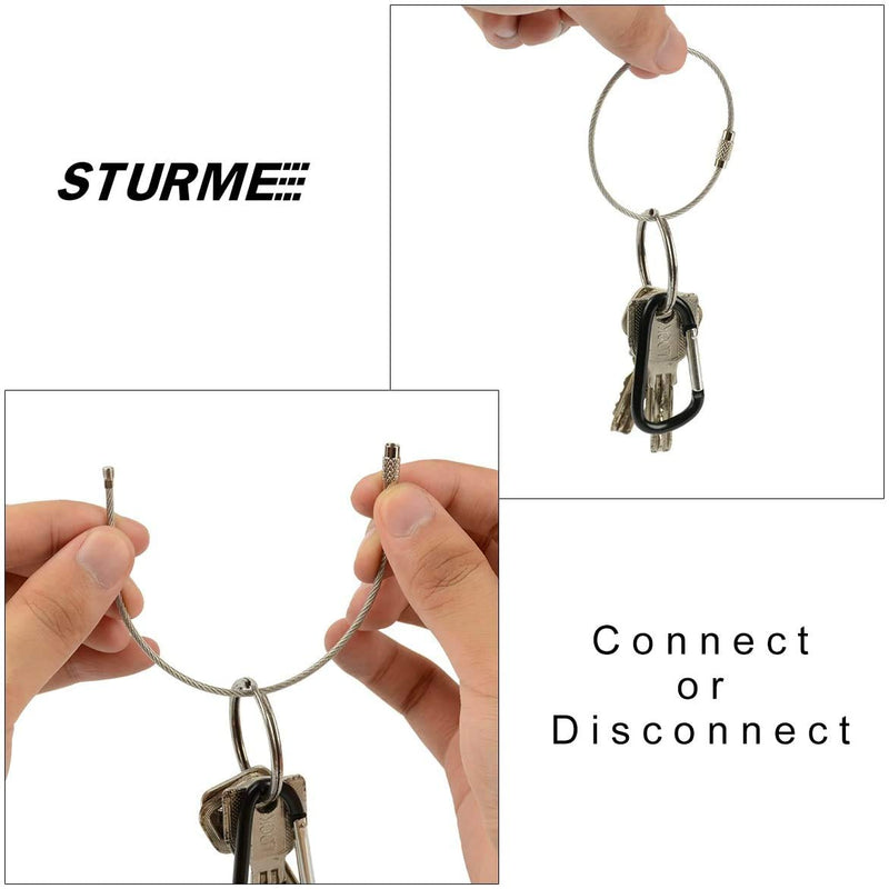 STURME 2" Aluminum D Ring Carabiners Clip D Shape Spring Loaded Gate Small Keychain Carabiner Clip Set Outdoor Camping Mini Lock Snap Hooks Spring Link Key Chain Durable Improved 24 PCS Assorted - BeesActive Australia