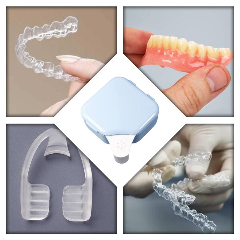 Denture Box Dual Purpose Hygienic Denture Case Denture Cleanning Set with Denture Brush for Ortho Retainers and Dental Appliances - BeesActive Australia