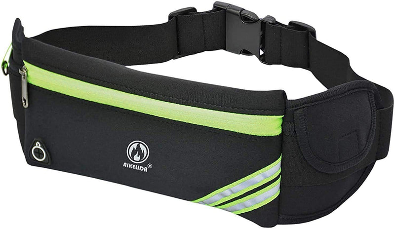 [AUSTRALIA] - Running Belt for Women Men, Water Resistant Runners Belt Fanny Pack - Waist Bag Belt Pack Pouch for Workout, Jogging, Fitness - Adjustable Running Phone Holder for All Kinds of iPhone Samsung Android Black 