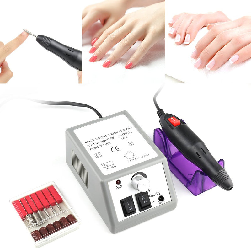 Nail Drill Machine Acrylic Nail File, Nail Art Kit Electric Manicure Pedicure Kit for Gel Acrylic Nails, 20000RPM Nail Buffer Machine Nail Art Drill Kit with Nail Drill Bits for Salon Home Use Silver - BeesActive Australia