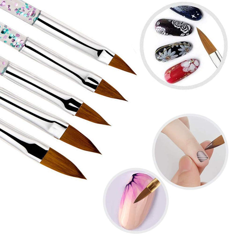 MWOOT 10Pcs Nail Art Brush Set, Dual-Ended Silicone Nail Art Sculpture Pen and Gel Painting Dotting Nail Brush Pen, Manicure Accessories Brushes Tools Set - BeesActive Australia