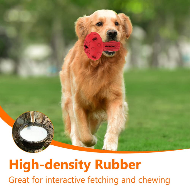 Dog Chew Toy for Large & Medium Dogs, Rubber Treat Dispensing Toy for Aggressive Chewers, Interactive Slow Feeder Tough Puzzle Toys Teeth Cleaning Red - BeesActive Australia