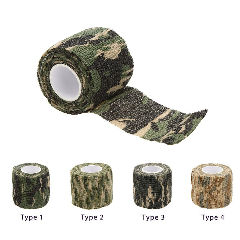 SEADESKY Uning Self-Adhesive Protective Camouflage Tape Wrap 5CM x 4.5M Tactical Camo Form Multi-Functional Non-Woven Fabric Stealth Tape Stretch Bandage for Outdoor Military Hunting Camouflage 1 - BeesActive Australia