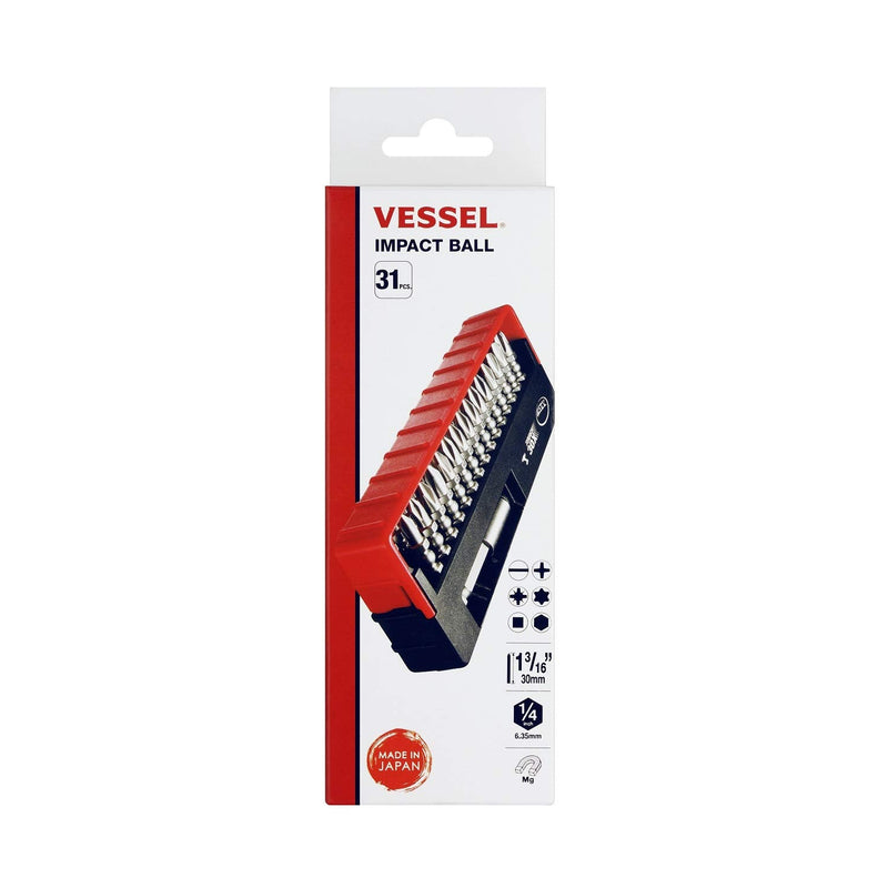 VESSEL IMPACT BALL™ Torsion Bit 30+1 PC. Set in SLIDE CASE No.IB31P02U Made in Japan by VESSEL - BeesActive Australia