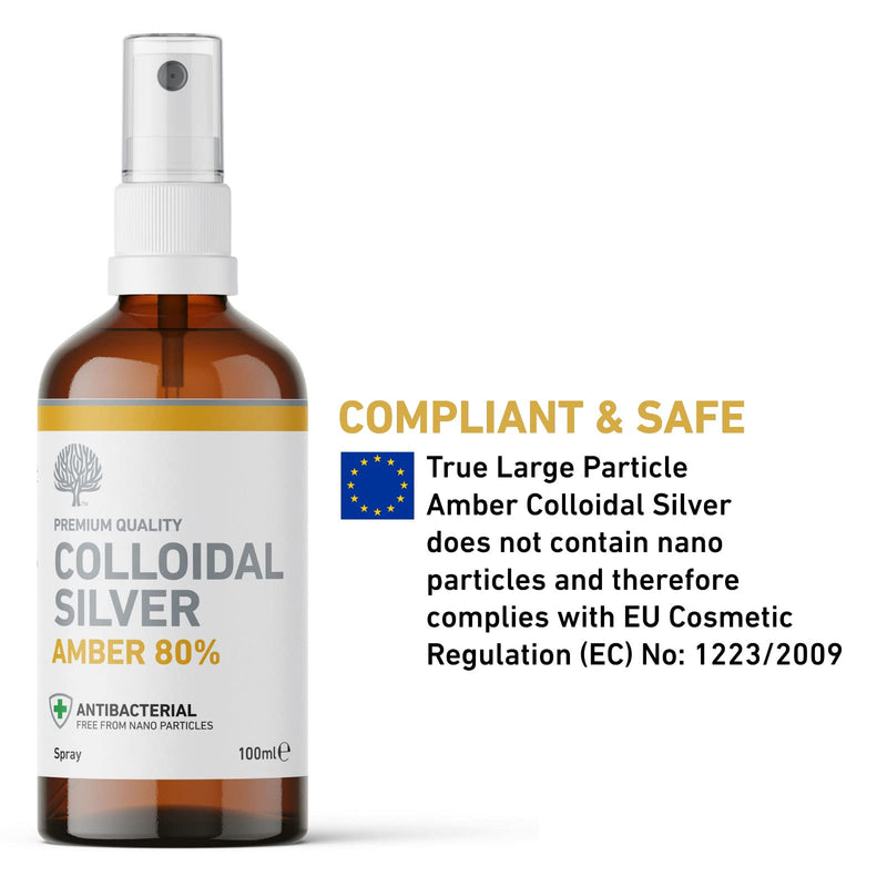 Nature's Greatest Secret Premium Quality Antibacterial Amber 80% Colloidal Silver Spray 100ml - BeesActive Australia