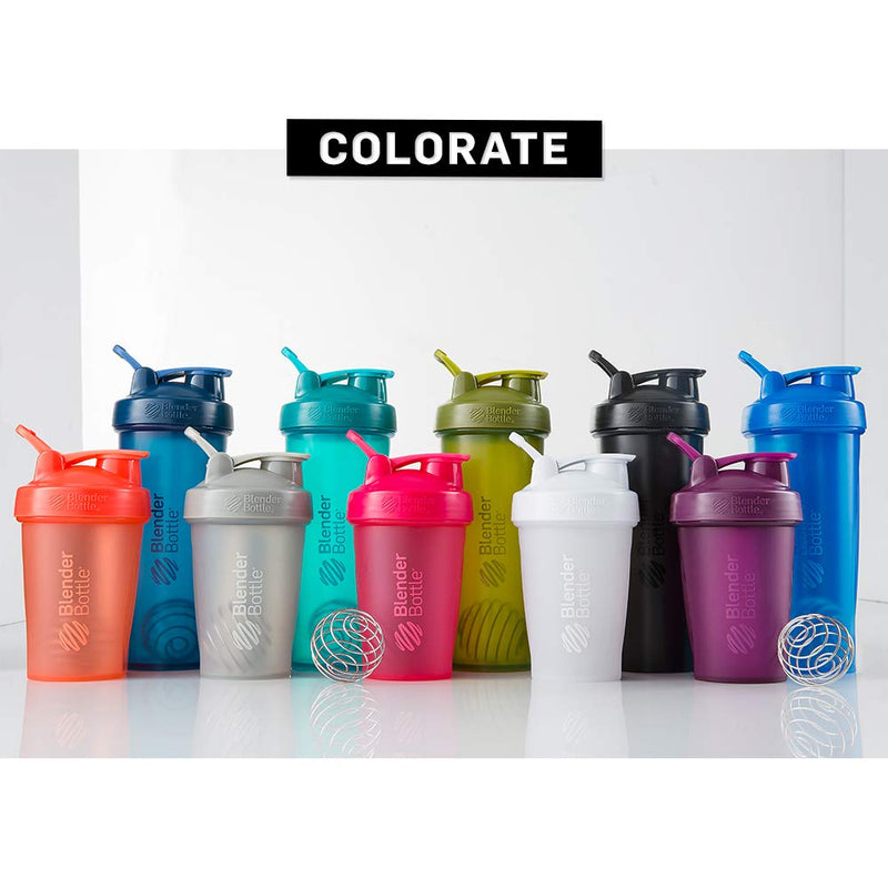 BlenderBottle Classic Shaker Bottle Perfect for Protein Shakes and Pre Workout, Black, 20oz 20-Ounce (Pack of 1) - BeesActive Australia