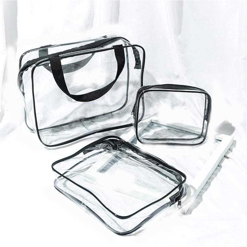 3 in 1 Clear Toiletry Bags,Waterproof Travel Bag Clear Travel Luggage Transparent Cosmetic Makeup Bag Beach Tote Bag Easy to Carry. - BeesActive Australia