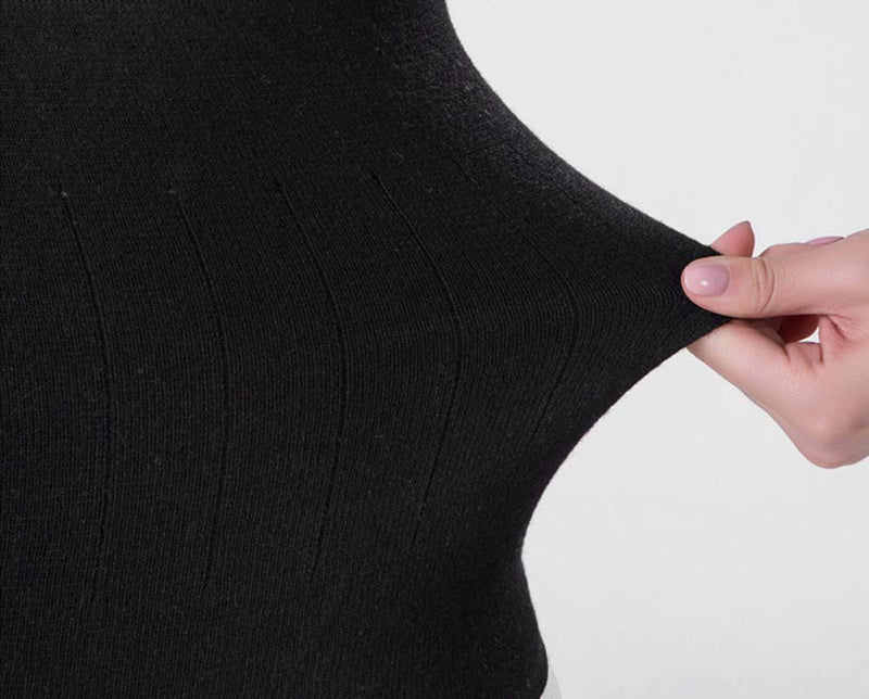 Thermal Lumbar Support Cashmere Knit Stomach Kidney Warmer Abdominal Binder Lower Back Belt Brace Waist Trimmer Band Elastic Back Stomach Kidney Protector Postpartum Belly Wrap Warming Kidney Recover L Black - BeesActive Australia