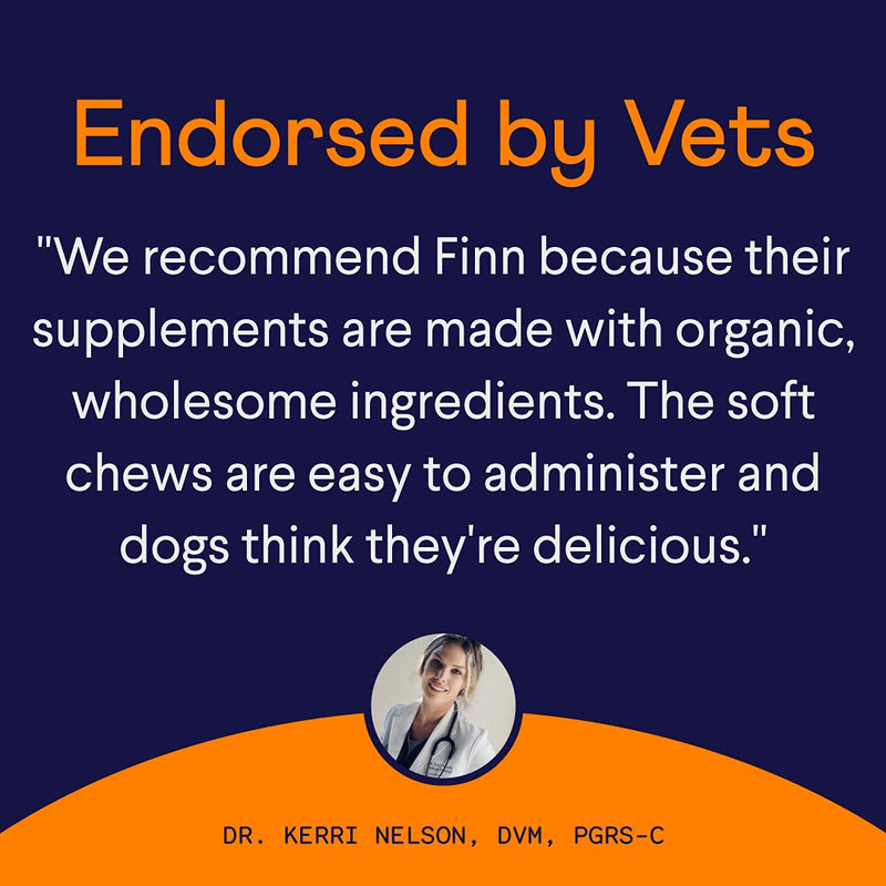 Finn All-in-1 Dog Multivitamin - Everyday Vitamin Supplement for Dogs with Probiotics, Omega-3s, Glucosamine + Chondroitin | Gut & Immune Health, Joint Support, Heart Health | 90 Soft Chew Treats - BeesActive Australia