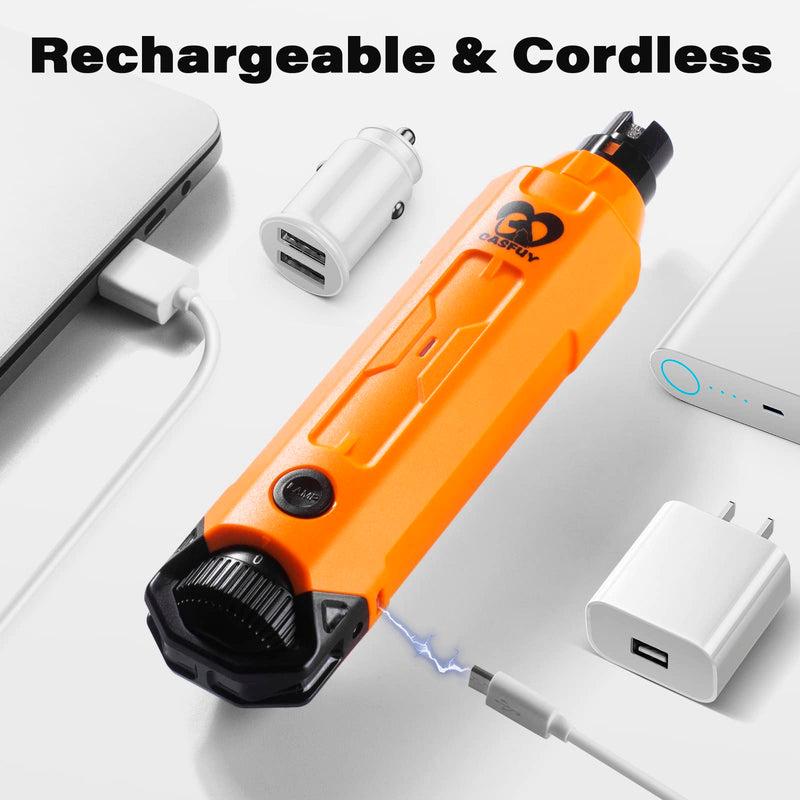 Casfuy 6-Speed Dog Nail Grinder - Newest Enhanced Pet Nail Grinder Super Quiet Rechargeable Electric Dog Nail Trimmer Painless Paws Grooming & Smoothing Tool for Large Medium Small Dogs Orange - BeesActive Australia