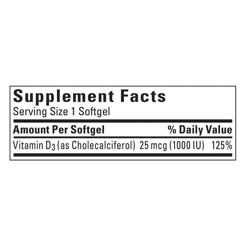 Nature Made Vitamin D3 25 mcg, 650 Softgels 650 Count (Pack of 1) - BeesActive Australia