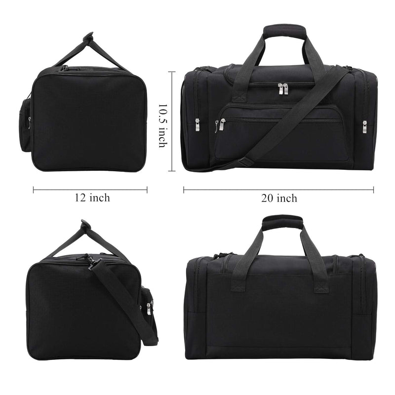Sports Duffel Bag 20 inch for Travel Gym (Black, 20 inch) Black - BeesActive Australia