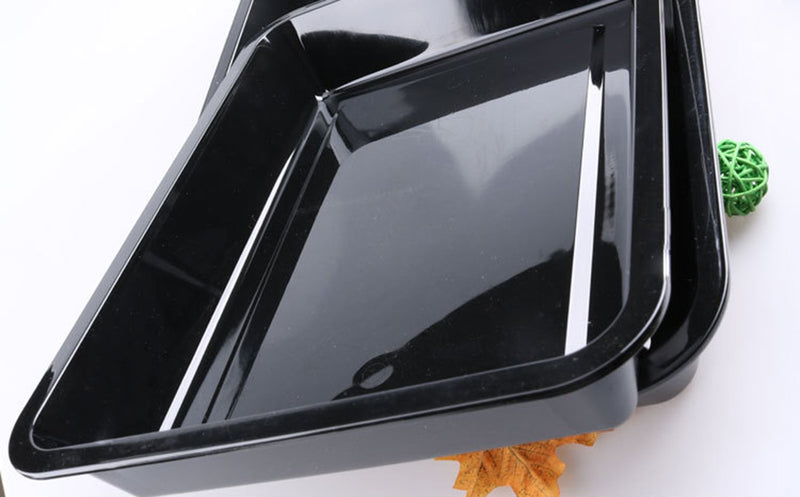 OMEM Reptile Food Bowl Large Water Dish,Large Water Dish, Bowl Turtles L=35.4*5.3*26.3 black - BeesActive Australia