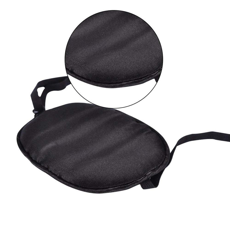 2 Pieces Silk Eye Patches, Adjustable Soft Eye Patch Elastic Eyepatche for Lazy Eye Amblyopia Strabismus for Adults Black and Pink - BeesActive Australia