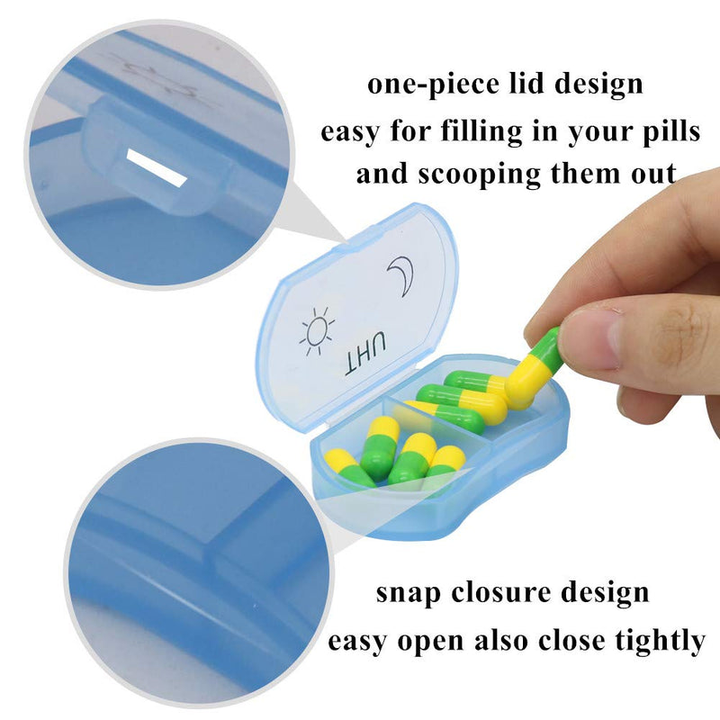 Little Daily Pill Box Case AM PM for 7 Day, Small Pocket Purse Pills Holder, Cute Drug Organiser Container 2 Times a Day - BeesActive Australia