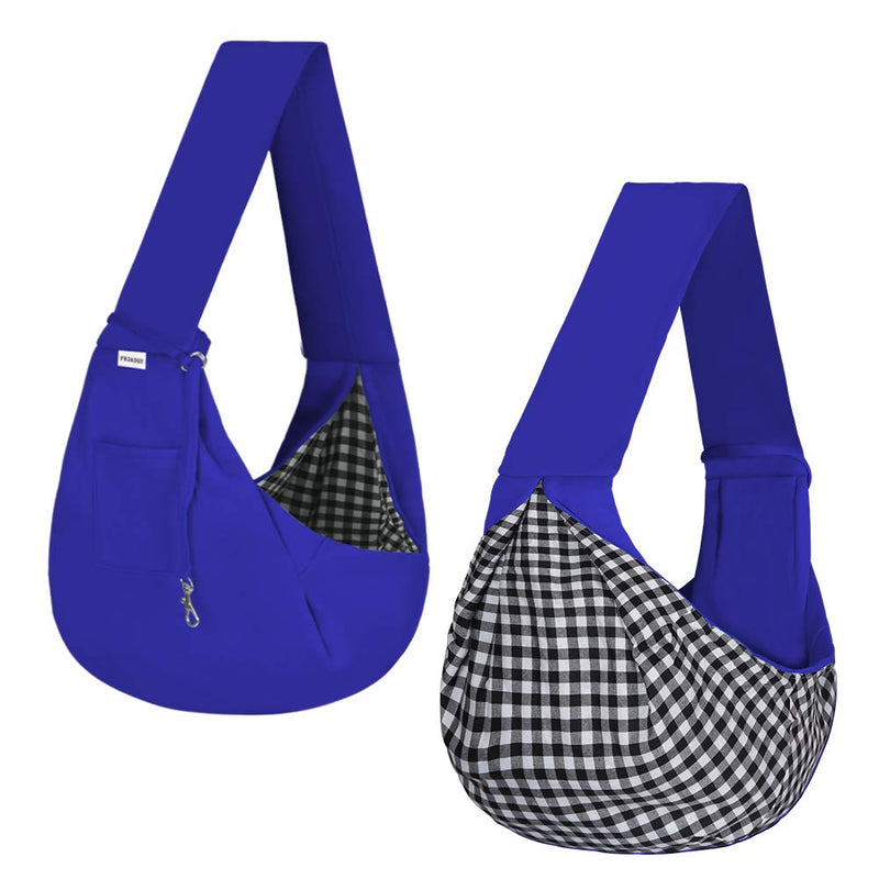 FDJASGY Pet Sling Carrier for Small Dog Reversible and Hands-Free Dog Bag with Adjustable Strap and Pocket for Outdoor Travel 1 Count (Pack of 1) Blue(Unadjustable) - BeesActive Australia