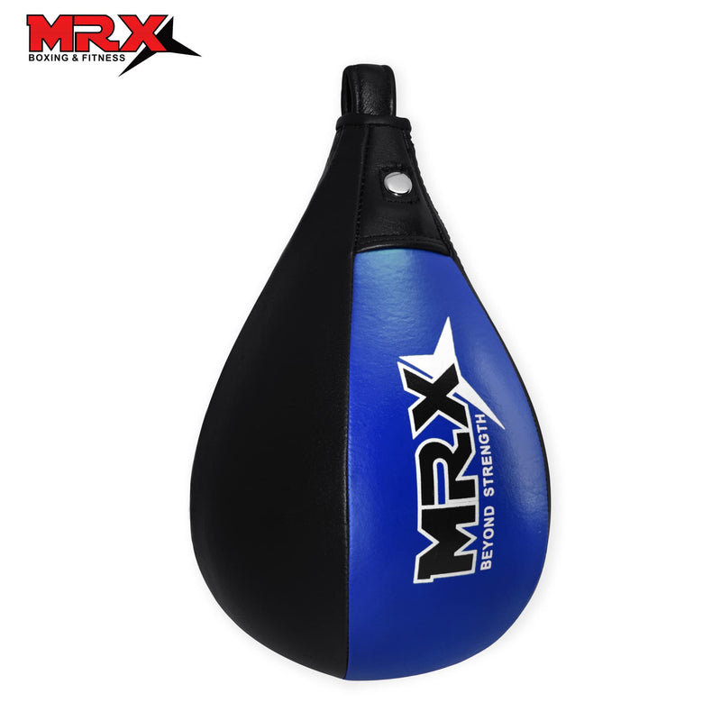 MRX Speed Punching Bags Genuine Leather MMA Training Speed Bag Muay Thai SpeedKills Punching, Dodge Striking Bag for Workout Pro Boxing Bag for Home Gym Kids, Men, Women Black Blue - BeesActive Australia