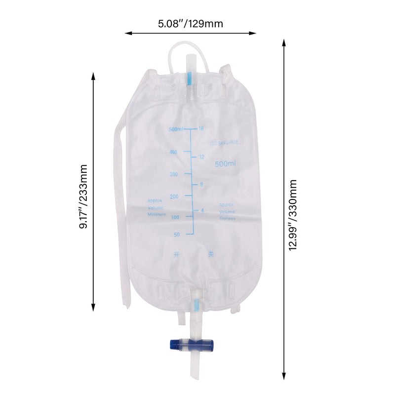 5X Urinary Incontinence Complete Kit External Catheters Leg Night Drainage Bag with Kink Free Connection(500ml) - BeesActive Australia