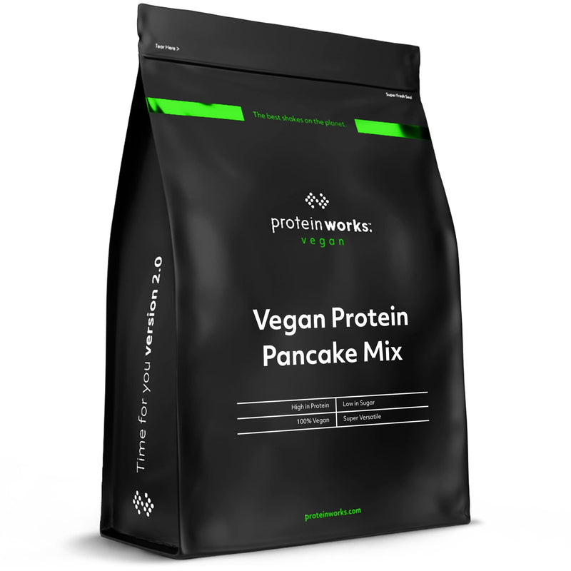 Protein Works - Vegan High Protein Pancake Mix | Low sugar & High Protein | Slow Release Carbs | High Protein Breakfast | Plant Based Breakfast | 6 Servings | Natural | 500g - BeesActive Australia