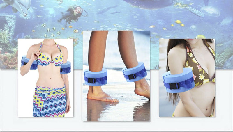 SANGDA Swim Arm Band Set,Swim Belt,Kids Float Discs,EVA Foam Swim Aquatic Cuffs,Ankles Arms Belts with Quick Release Buckle for Swim Fitness Training,2pcs - BeesActive Australia