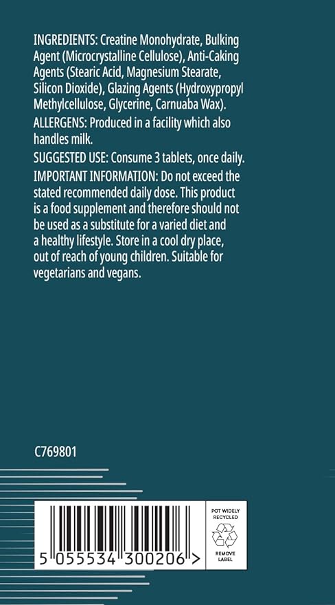 Myprotein Creatine Monohydrate Tablets [250 tablets] - BeesActive Australia