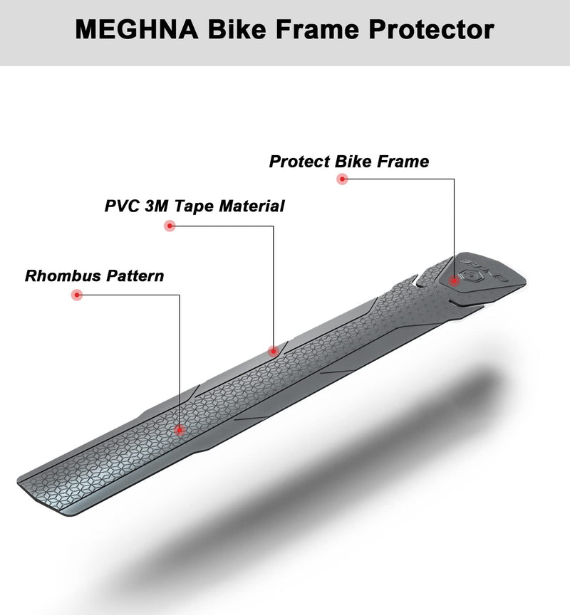 MEGHNA ENLEE Bike Frame Protection Downtube Frame Protector 3M Tape for Mountain Bike Road Bike Grey - BeesActive Australia