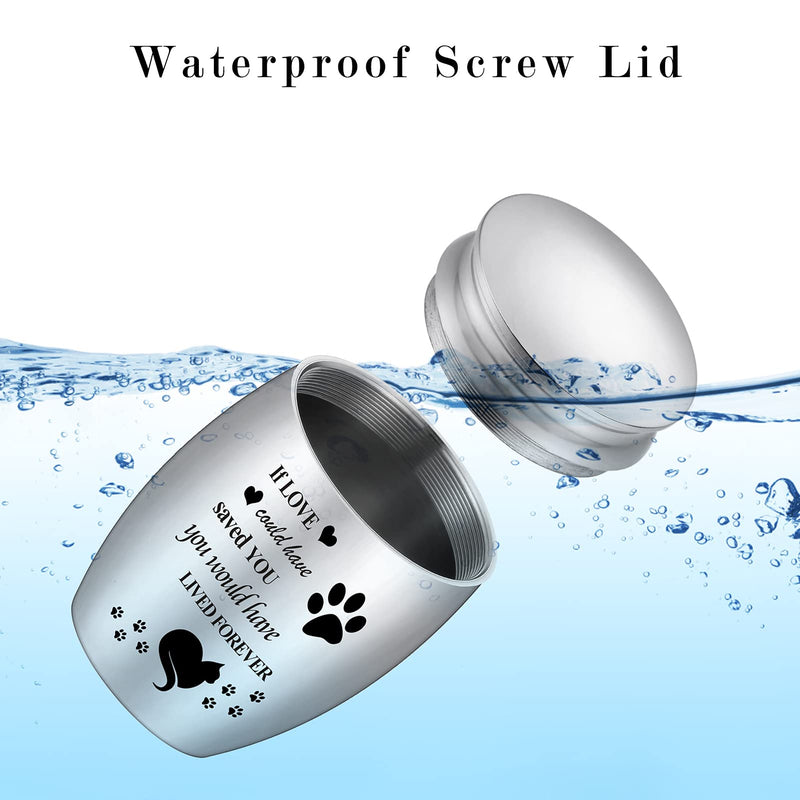 Mini Small Cat Urn for Ashes 1.57 Inches Tiny Cremation Urn for Pet Ashes Mini Cat Paw Keepsake Urn Stainless Steel Small Ashes Urns Mini Small Urn for Cat Ashes Holder S Silver - BeesActive Australia