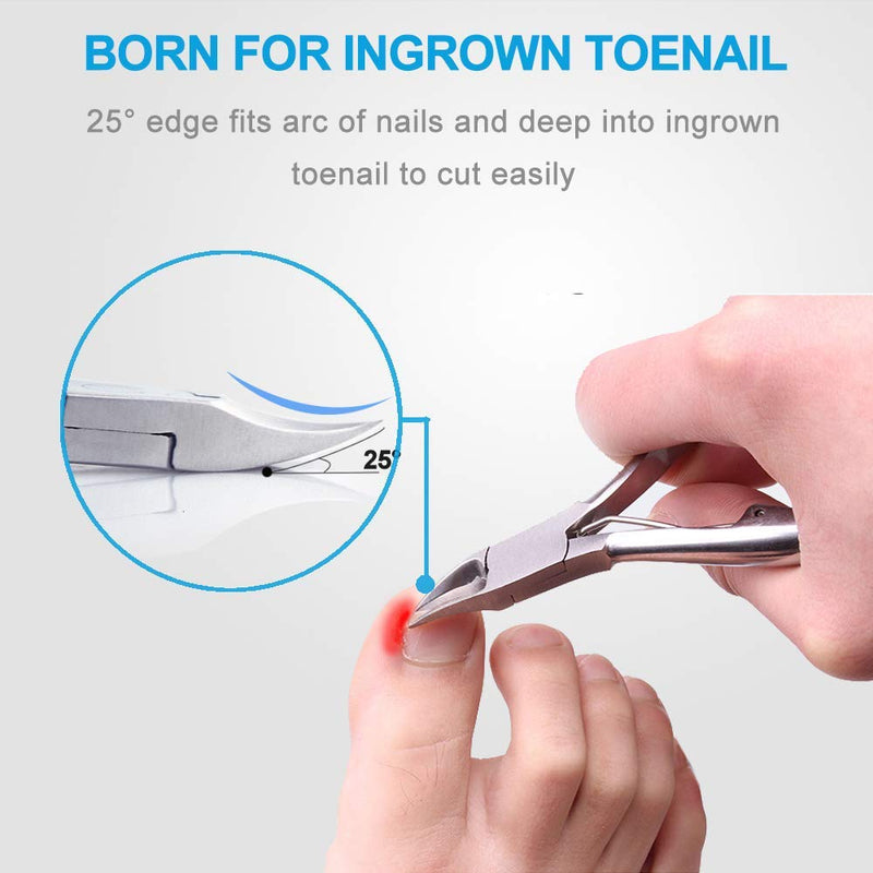 Toenail Clippers Professional set,4PCS Ingrown or Thick Toe Nail Clippers,Toenails Trimmer Toe Clippers Podiatrist Tool Pedicure Clippers Toenail Cutters Nipper for Seniors - BeesActive Australia